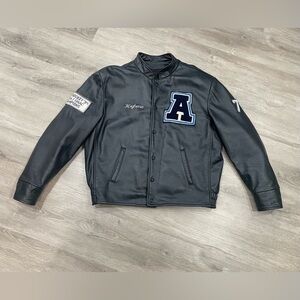 🌿 SOLD 🌿 Vintage 100% Genuine Leather Men’s Vasity/Bomber Jacket size XL